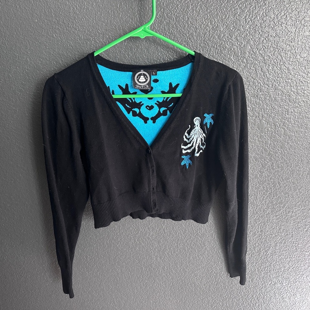 👏👏Black and Blue Cardigan Sweater